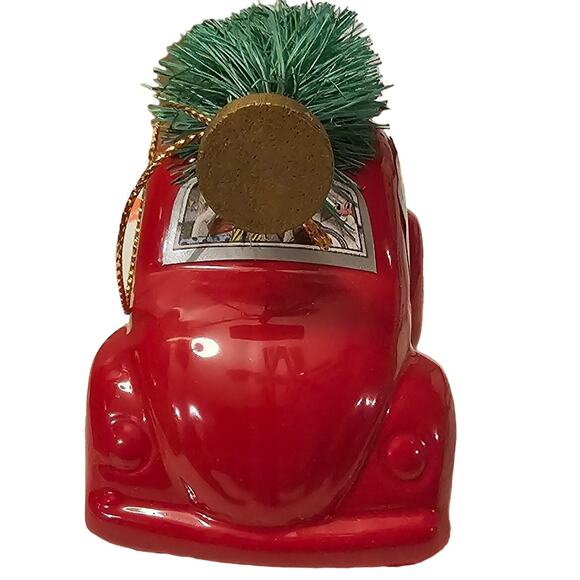 Vintage Giftco Santa’s Volkswagen w Tree Hanging Christmas Ornament (Gg203) - Picture 9 of 10